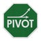 Green and white pivot sign