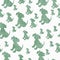 Green and White Puppy Dog Tile Pattern Repeat Background