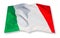 Green, white and red italian flag concept image - 3D rendering concept image of an opened photo book isolated on white - I`m the