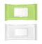 Green and white wet wipes package with flap