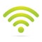 Green wifi icon wireless symbol on isolated background