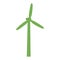 Green wind turbine icon, simple style