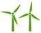 Green wind turbines symbol