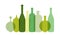 Green wine bottle illustration.