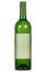 Green wine bottle on a white background