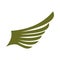 Green wing bird icon, flat style