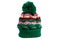 Green winter bobble ski hat knitted wool isolated