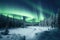 Green winter finland aurora lapland night arctic borealis snow nature
