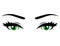 Green woman eyes