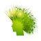 Green woman silhouette with grass hair