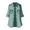 Green Women`s jacket with buttons and short sleeves. Casual wear for the stylish woman.Women clothing single icon