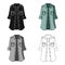 Green Women`s jacket with buttons and short sleeves. Casual wear for the stylish woman.Women clothing single icon in