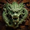 Green wooden Chinese dragon Symbol of 2024