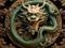 Green wooden Chinese dragon Symbol of 2024