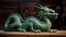 Green wooden Chinese dragon Symbol of 2024