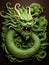 Green wooden Chinese dragon Symbol of 2024