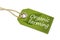 Green wooden hang tag with term Organic farming