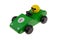 Green wooden toy race car