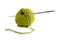 Green wool and needle