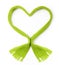 Green wool scarf heart shape