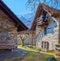 The green yard and stone houses, Frasco, Valle Verzasca, Switzerland