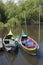 Green and yellow Bateira boats