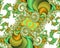 Green yellow bright fractal abstract background, flowery texture