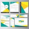 Green yellow business brochure flyer leaflet presentation card template Infographic elements flat design set for marketing