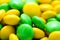 Green and Yellow Candies Macro