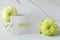 Green yellow Chrysanthemum flower and card with  german text  Danke  english Thanks on marble background