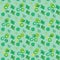 A green and yellow four leaf clover vector pattern