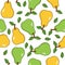 Green and Yellow Pears Seamless Pattern