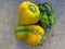 Green and yellow peppers