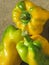 Green and yellow peppers