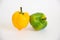 Green and yellow peppers photos and images