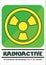 Green and Yellow Radioactive Sign