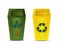 Green and Yellow Recycle Bin