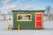 Green Yellow Red Ice Fishing Cabin