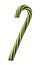 Green and Yellow Striped Candy Cane