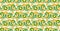 Green and yellow swirls and berries seamless pattern in Russian hohloma style