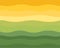 Green and Yellow Wavy Horizon Vector