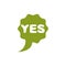 Green yes checkmark, right. Vector voting sign.