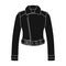 Green youth short leather jackets for confident women.Women clothing single icon in black style vector symbol stock