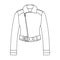 Green youth short leather jackets for confident women.Women clothing single icon in outline style vector symbol stock