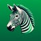 Green Zebra Logo: Crisp Neo-pop Illustration With Enigmatic Characters