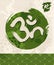 Green Zen circle and yoga illustration traditional enso om