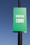 Green Zone poster banner sign on lamppost