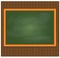 Greenboard on brown wooden background. Vector illustration