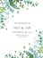 Greenery botanical wedding invitation.