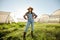 Greenhouse, agriculture farmer woman in proud and happy portrait with a vision for success and sustainable agriculture